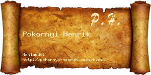 Pokornyi Henrik névjegykártya